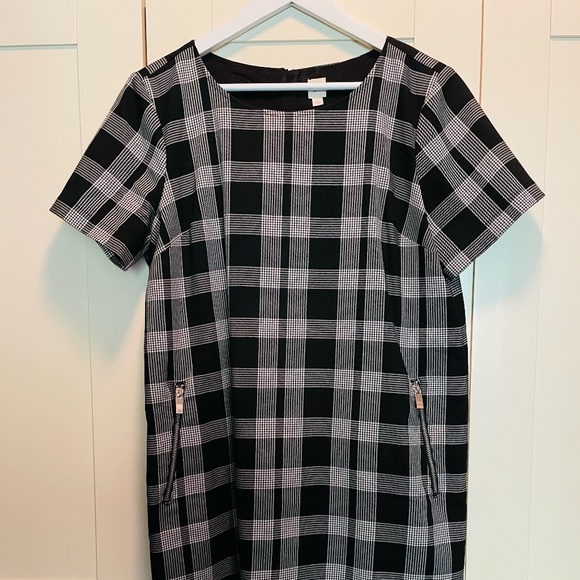 Gap Black & White Plaid Dress Size Large - Picture 1 of 5